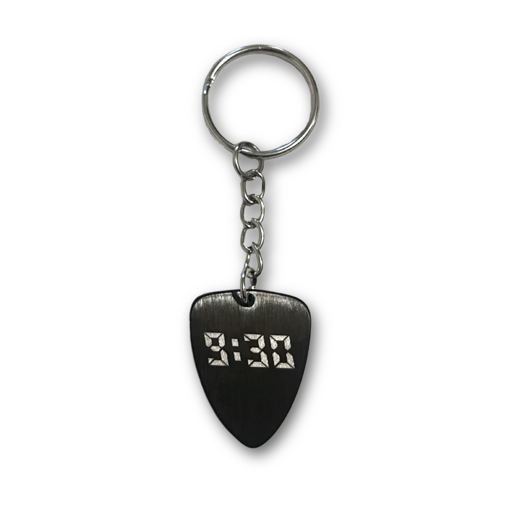 9:30 Guitar Pick Metal Keychain