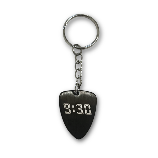 9:30 Guitar Pick Metal Keychain